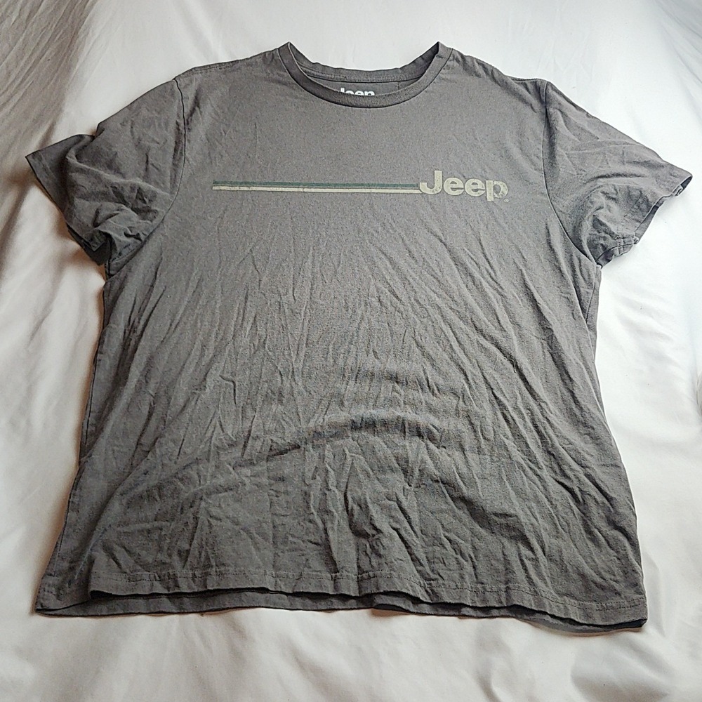 Jeep Logo Graphic T-Shirt Crewneck Short Sleeve Heather Gray Men's Size XL
